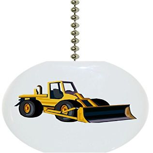 Carolina Hardware and Decor 1076F Bulldozer Construction Dozer Solid Ceramic Fan Pull