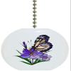 Carolina Hardware and Decor 1080F Butterfly Purple Flower Ceramic Fan Pull view 1