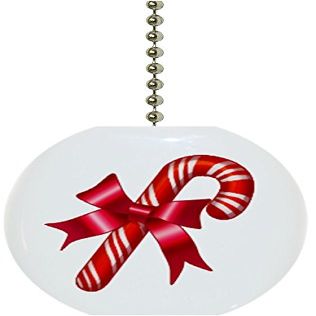 Carolina Hardware and Decor 1091F Candy Cane Christmas Ceramic Fan Pull