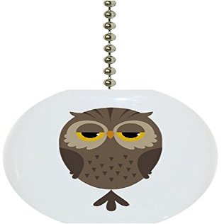 Carolina Hardware and Decor 1576F Cartoon Owl Animal Ceramic Fan Pull