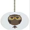 Carolina Hardware and Decor 1576F Cartoon Owl Animal Ceramic Fan Pull view 1