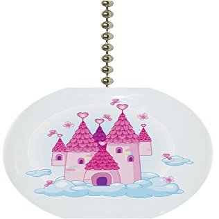 Carolina Hardware and Decor 1828F Castle with Clouds Fairytale Ceramic Fan Pull