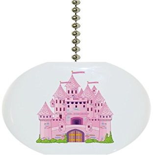 Carolina Hardware and Decor 1827F Castle Fairytale Ceramic Fan Pull