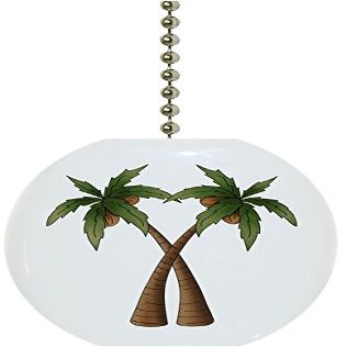 Carolina Hardware and Decor 1323F Coconut Palm Trees Ceramic Fan Pull
