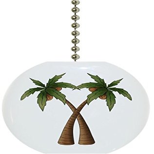 Carolina Hardware and Decor 1323F Coconut Palm Trees Ceramic Fan Pull