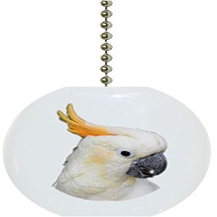 Carolina Hardware and Decor 1134F Cockatoo Parrot Ceramic Fan Pull