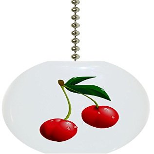 Carolina Hardware and Decor 1113F Cherries Cherry Fruit Ceramic Fan Pull
