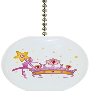Carolina Hardware and Decor 1830F Crown Magic Wand Fairytale Ceramic Fan Pull