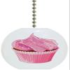 Carolina Hardware and Decor 1916FPinkIcing Cupcake with Pink Icing Solid Ceramic Fan Pull view 1