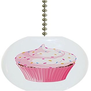 Carolina Hardware and Decor 1916FSprinkles Cupcake with Sprinkles Solid Ceramic Fan Pull