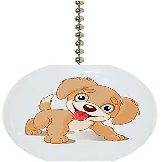 Carolina Hardware and Decor 1856F Cute Puppy Ceramic Fan Pull