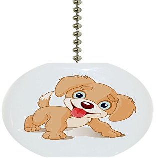 Carolina Hardware and Decor 1856F Cute Puppy Ceramic Fan Pull