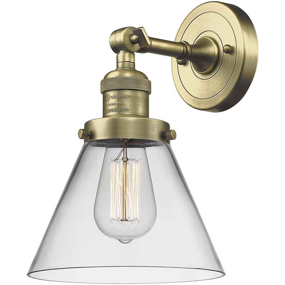 Innovations 201F-AB-G42 1 Light Semi-Flush Mount, Antique Brass