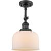 Innovations 201F-BK-G71-LED Transitional LED Semi-Flush Mount from Franklin Restoration Collection in Black Finish, view 1