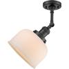 Innovations 201F-BK-G71-LED Transitional LED Semi-Flush Mount from Franklin Restoration Collection in Black Finish, view 2
