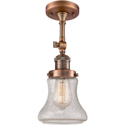 Innovations 201F-AC-G194-LED LED Semi-Flush Mount, Antique Copper