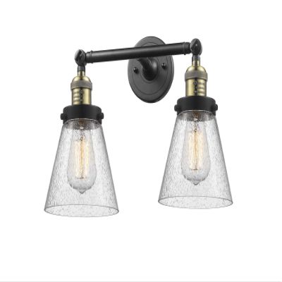 Innovations 208-BAB-G64 2 Light Bathroom Fixture, Black Antique Brass