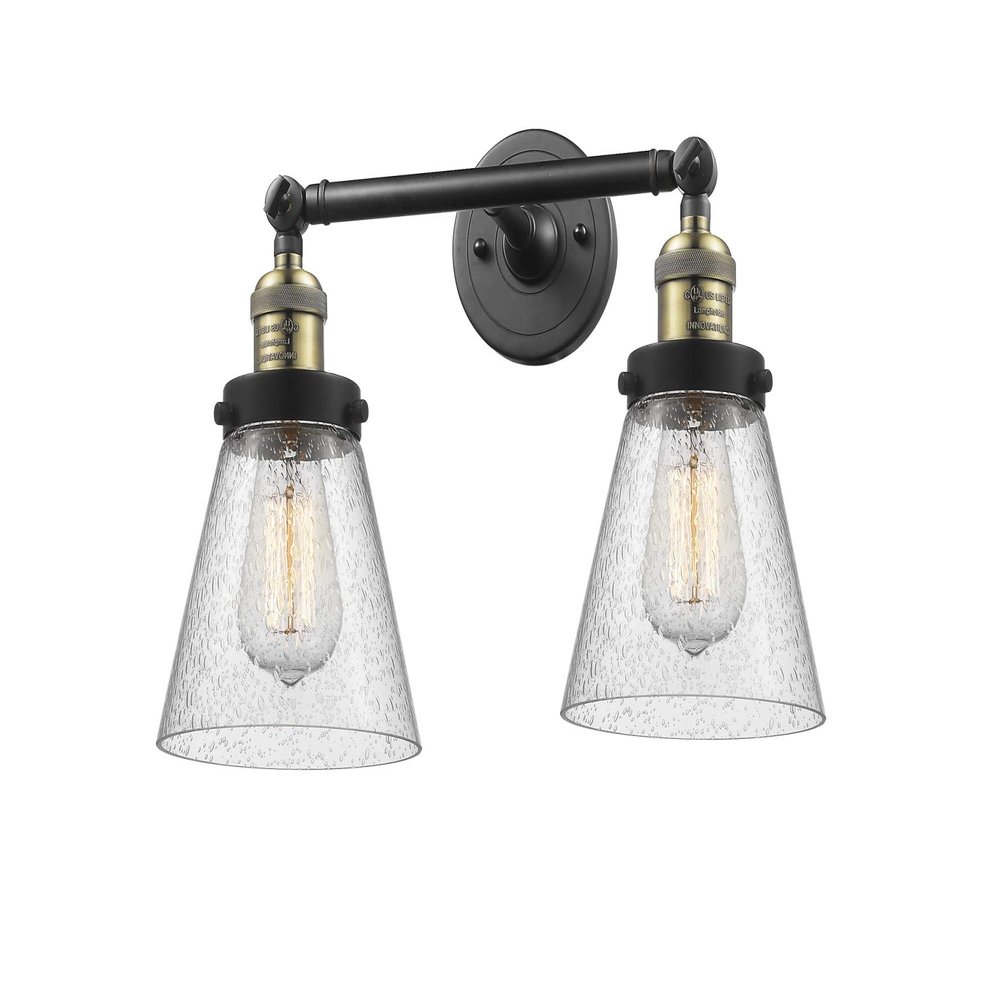 Innovations 208-BAB-G64 2 Light Bathroom Fixture, Black Antique Brass