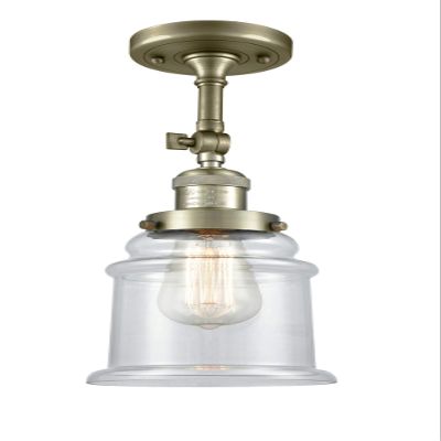Innovations 201F-AB-G182 1 Light Semi-Flush Mount, Antique Brass