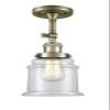 Innovations 201F-AB-G182 1 Light Semi-Flush Mount, Antique Brass view 1