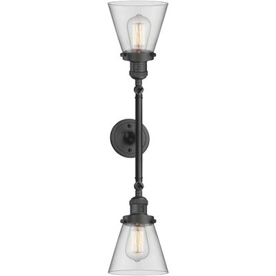 Innovations 208-OB-G62-LED 2 Light Vintage Dimmable LED Bathroom Fixture, Oil Rubbed Bronze