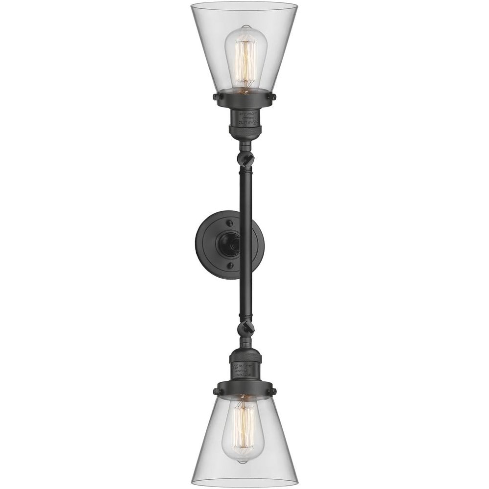 Innovations 208-OB-G62-LED 2 Light Vintage Dimmable LED Bathroom Fixture, Oil Rubbed Bronze