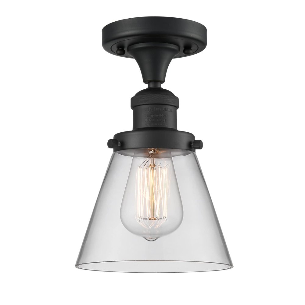 Innovations 517-1CH-BK-G62 1 Light Semi-Flush Mount, Matte Black
