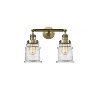 Innovations 208-AB-G184-LED 2 Light Vintage Dimmable LED Bathroom Fixture, Antique Brass