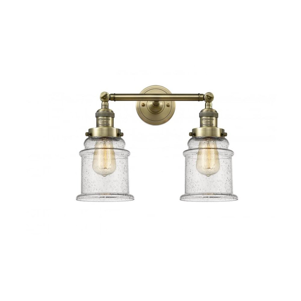 Innovations 208-AB-G184-LED 2 Light Vintage Dimmable LED Bathroom Fixture, Antique Brass