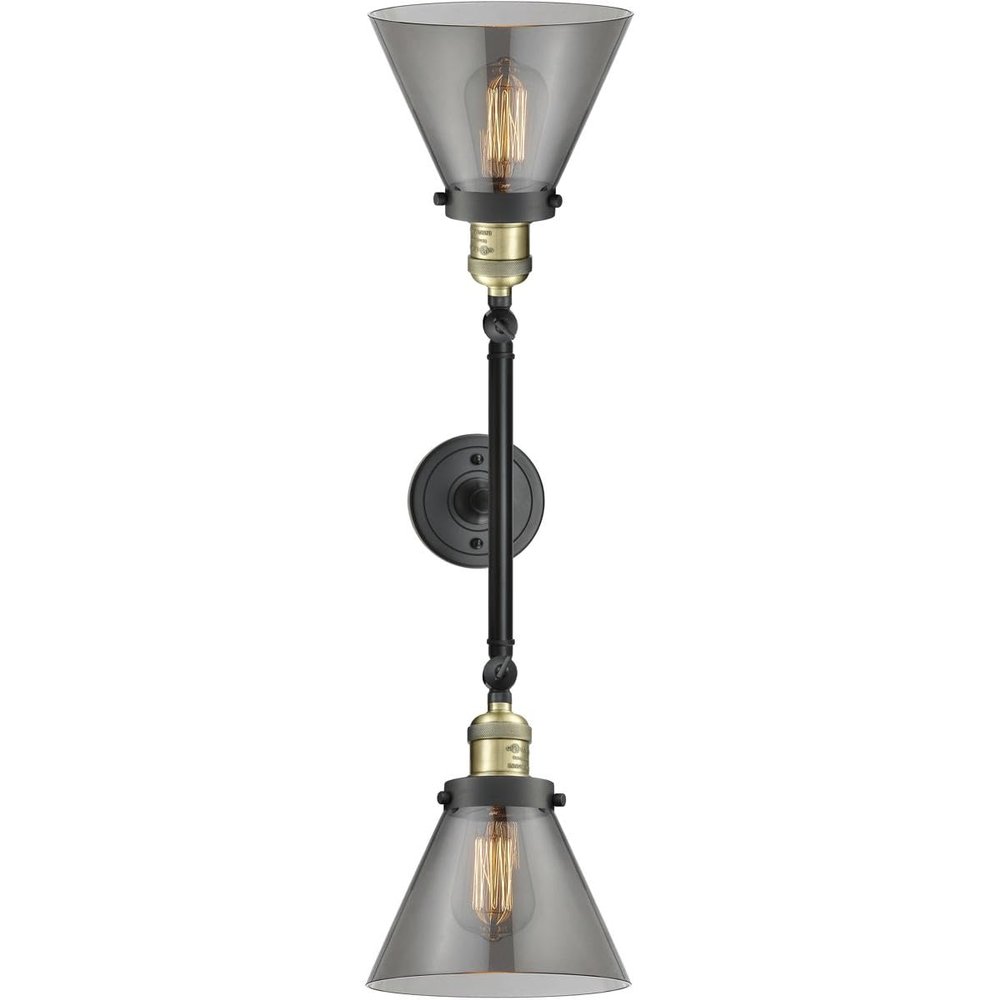 Innovations 208-BAB-G43 2 Light Bathroom Fixture, Black Antique Brass