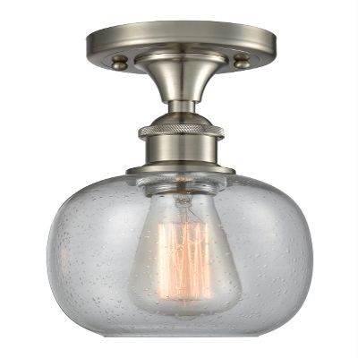 Innovations 516-1C-SN-G104-LED 1 Light Vintage Dimmable LED Flush Mount, Brushed Satin Nickel