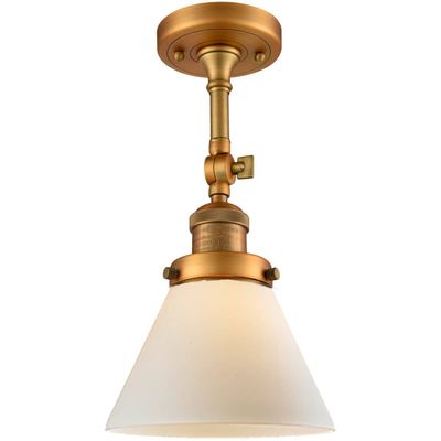 Innovations 201F-BB-G41-LED Traditional LED Semi-Flush Mount from Franklin Restoration Collection in Brass Finish,