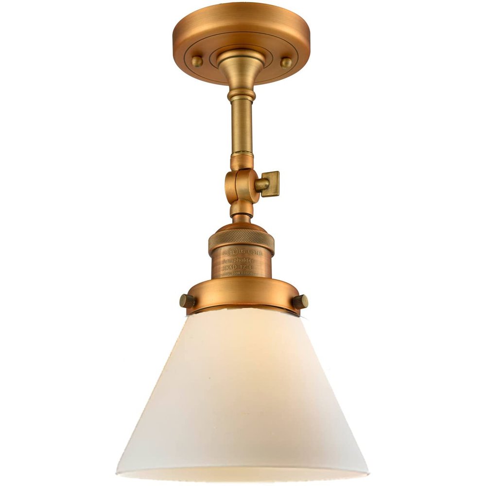 Innovations 201F-BB-G41-LED Traditional LED Semi-Flush Mount from Franklin Restoration Collection in Brass Finish,