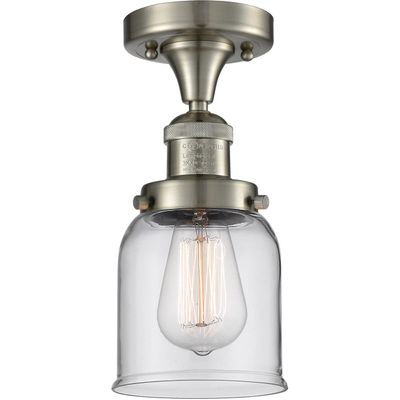 Innovations 517-1CH-SN-G52-LED 1 Light Vintage Dimmable LED Semi-Flush Mount, Brushed Satin Nickel