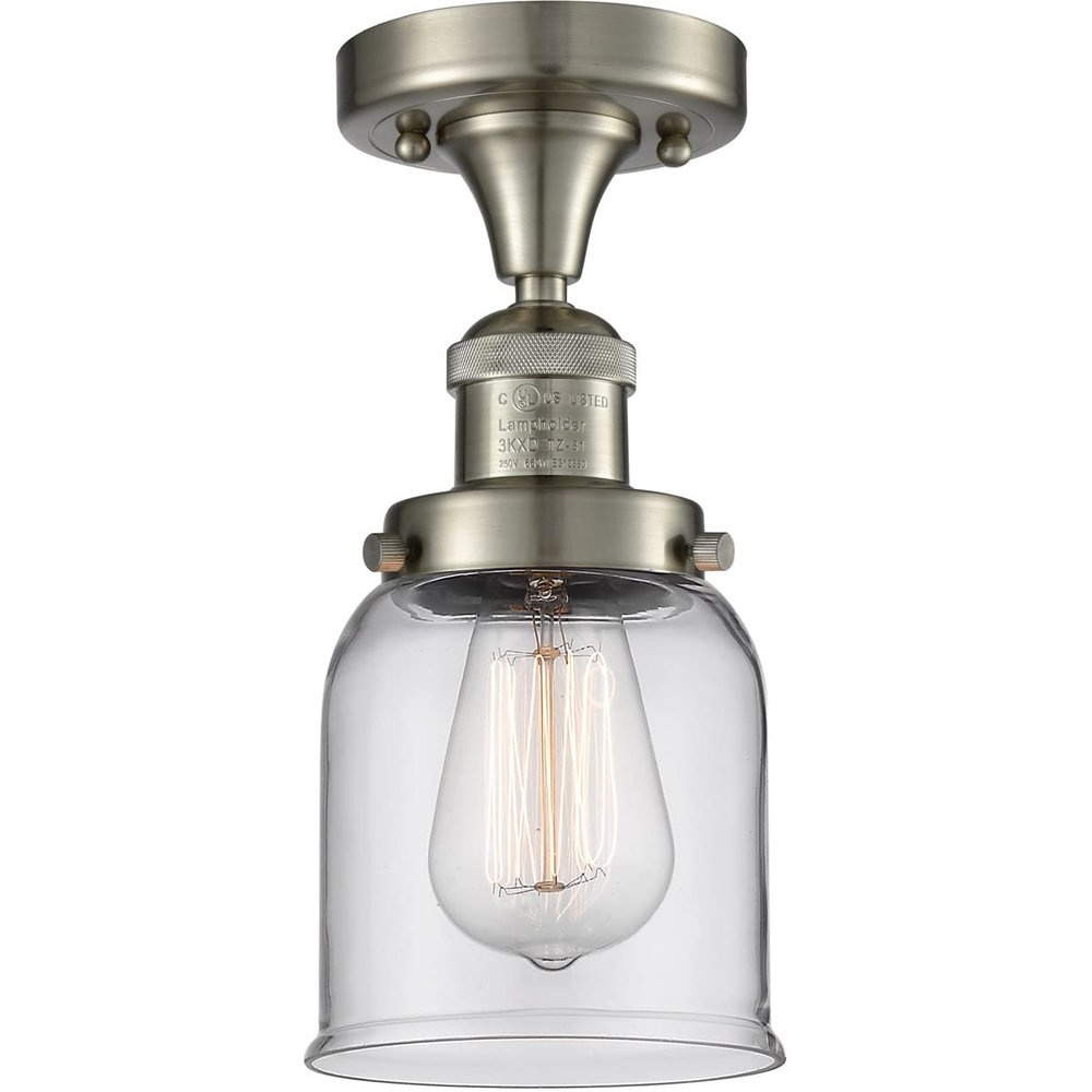 Innovations 517-1CH-SN-G52-LED 1 Light Vintage Dimmable LED Semi-Flush Mount, Brushed Satin Nickel