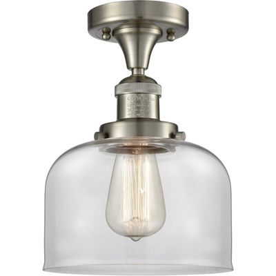 Innovations 517-1CH-SN-G72-LED 1 Light Vintage Dimmable LED Semi-Flush Mount, Brushed Satin Nickel