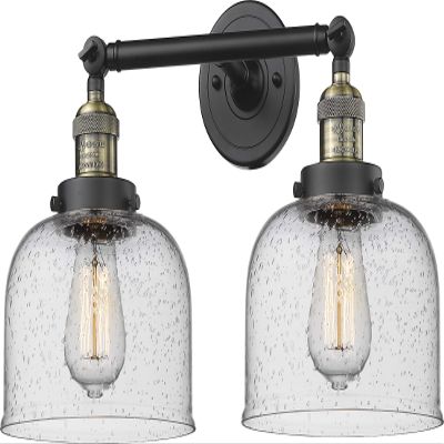 Innovations 208-BAB-G74 2 Light Bathroom Fixture, Black Antique Brass