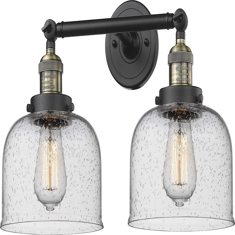 Innovations 208-BAB-G74 2 Light Bathroom Fixture, Black Antique Brass