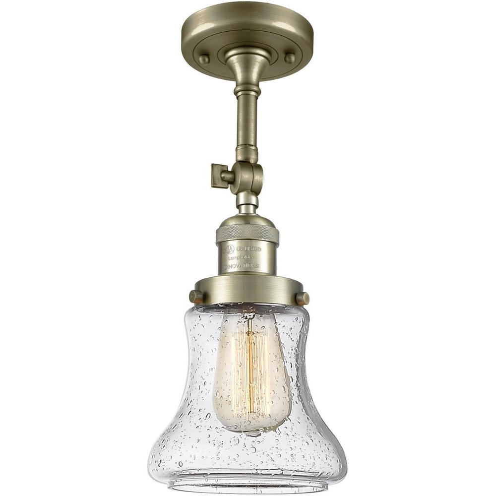 Innovations 201F-AB-G194-LED LED Semi-Flush Mount, Antique Brass