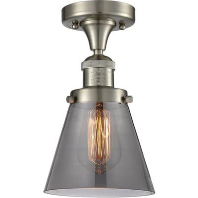 Innovations 517-1CH-SN-G63-LED 1 Light Vintage Dimmable LED Semi-Flush Mount, Brushed Satin Nickel