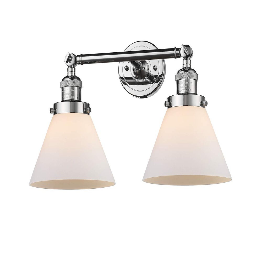 Innovations 208-PC-G41-LED 2 Light Vintage Dimmable LED Bathroom Fixture, Polished Chrome