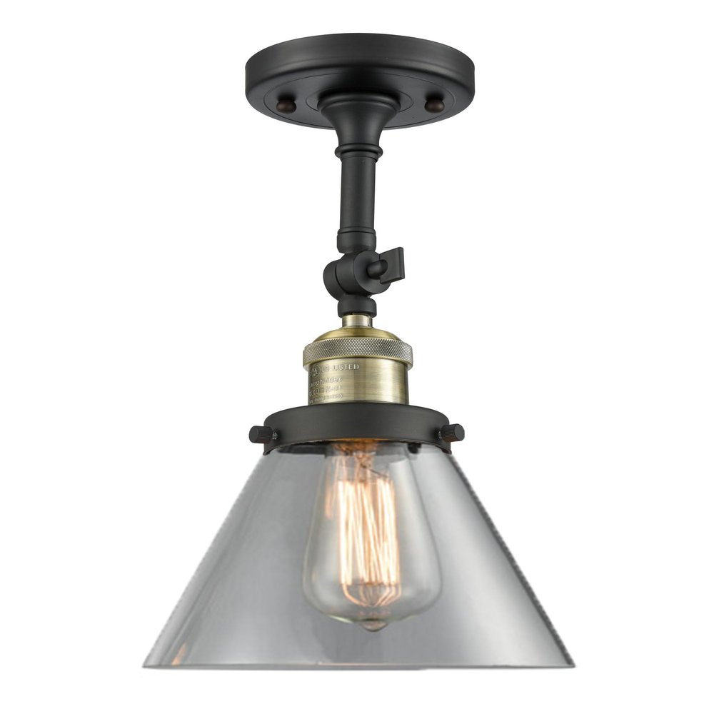 Innovations 201F-BAB-G42 1 Light Semi-Flush Mount, Black Antique Brass