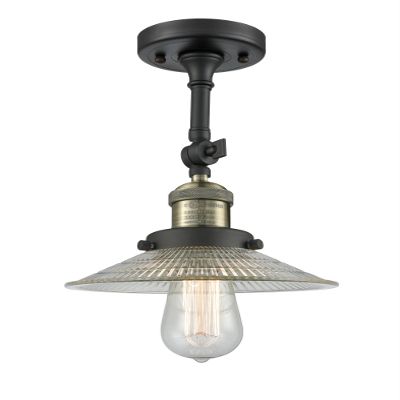 Innovations 201F-BAB-G2 1 Light Semi-Flush Mount, Black Antique Brass