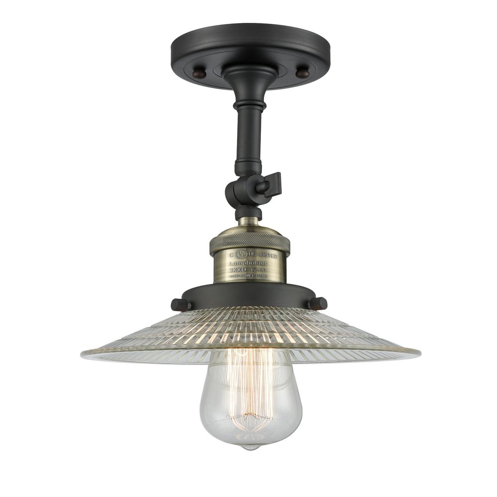 Innovations 201F-BAB-G2 1 Light Semi-Flush Mount, Black Antique Brass