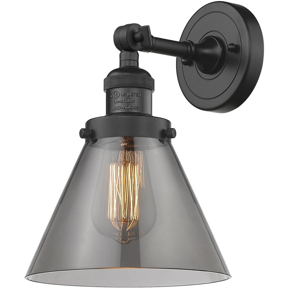 Innovations 201F-BK-G43 1 Light Semi-Flush Mount, Matte Black