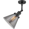 Innovations 201F-BK-G43 1 Light Semi-Flush Mount, Matte Black view 2