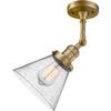 Innovations 201F-BB-G44-LED Traditional LED Semi-Flush Mount from Franklin Restoration Collection in Brass Finish, view 2