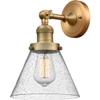 Innovations 201F-BB-G44-LED Traditional LED Semi-Flush Mount from Franklin Restoration Collection in Brass Finish, view 3