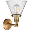 Innovations 201F-BB-G44-LED Traditional LED Semi-Flush Mount from Franklin Restoration Collection in Brass Finish, view 4