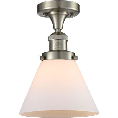 Innovations 517-1CH-SN-G41-LED 1 Light Vintage Dimmable LED Semi-Flush Mount, Brushed Satin Nickel